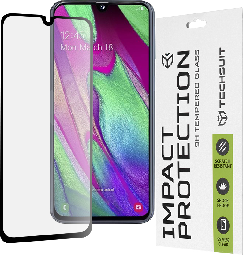 Techsuit Full Cover Ochrana displeja pred nárazmi pre Samsung Galaxy A40 - Black