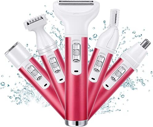 Acwoo Elektrický holiaci strojček pre ženy, dámsky holiaci strojček 5 v 1, strojček na zastrihávanie chĺpkov na tvár, nos, podpazušie, intímnu oblasť, bikiny Nabíjanie cez USB