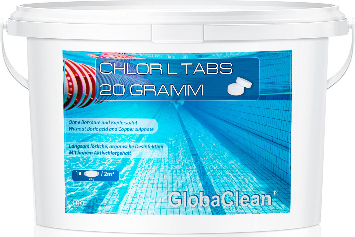 GlobaClean 3 kg Pool Chlor L Tabs 20g 50634_1x3