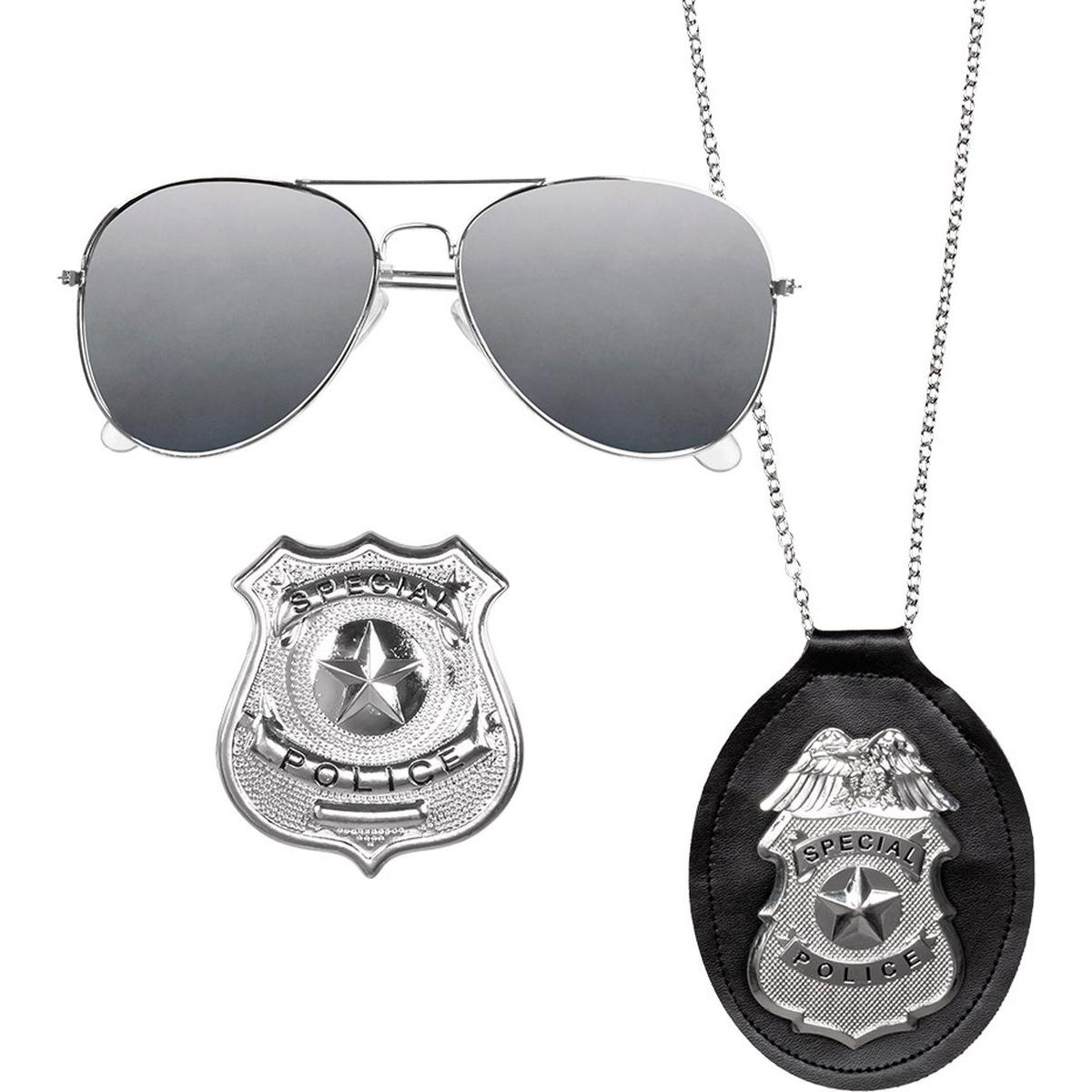 Herren Cop-Set (Brille, Abzeichen...) Boland 01417 (B)