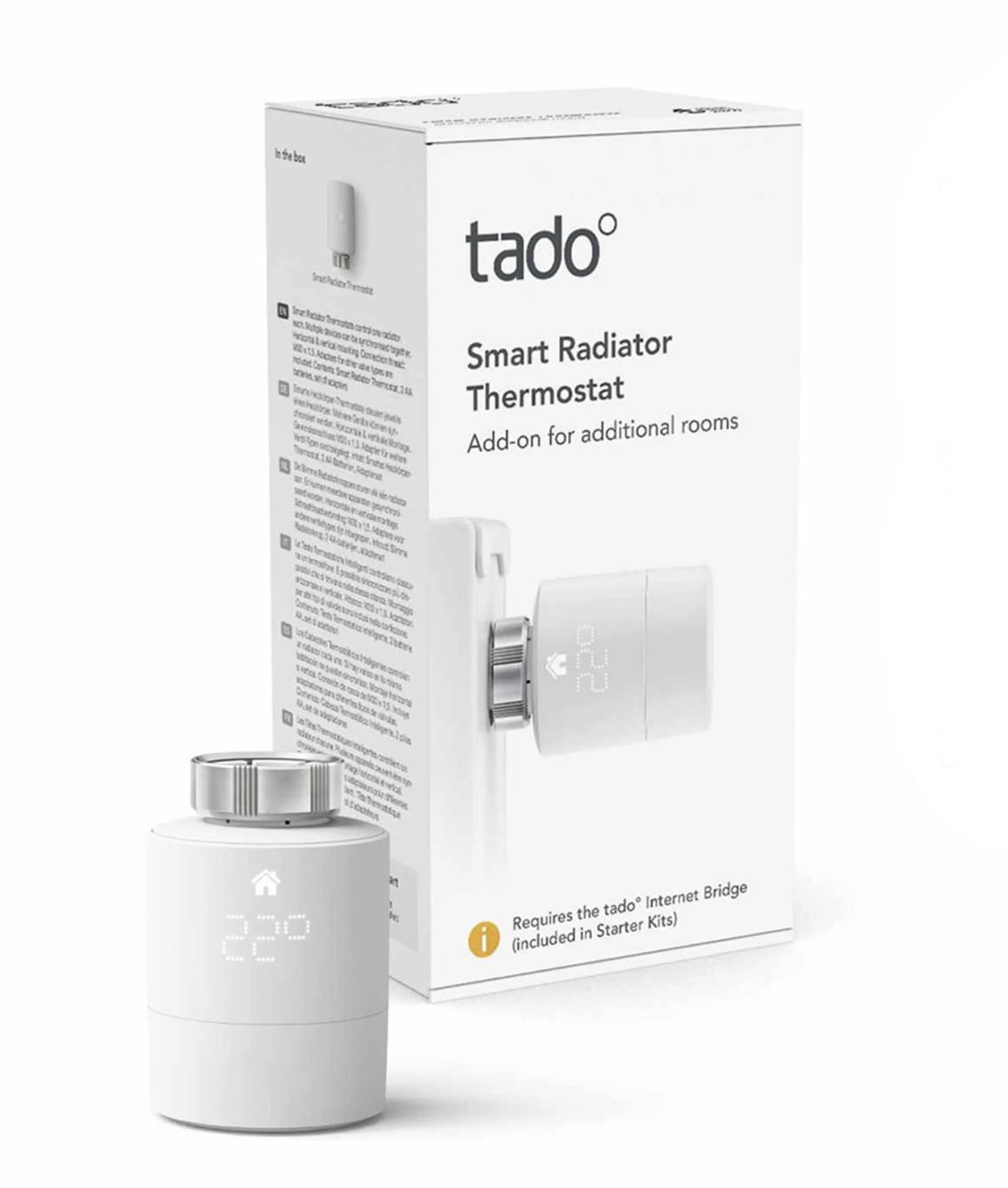 tado° Smart Radiator Thermostat, Weiß, ABS Synthetik, Polycarbonat, Drehregler, 868 MHz, LED, AA 477326