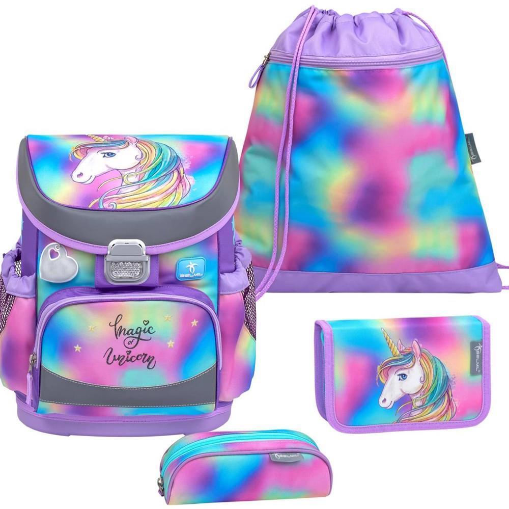 Belmil Schulranzen Set EINHORN für kleinere Kinder für Mädchen 1.Klasse 405-33/AG/S-9