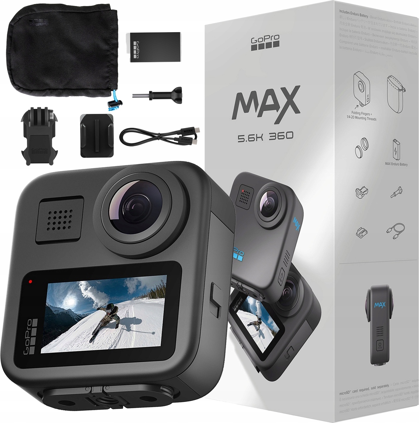 Wasserdichte Sportkamera Gopro Max 360 5.6K Uhd Mit Hypersmooth 1600Mah BELLA-T-2524