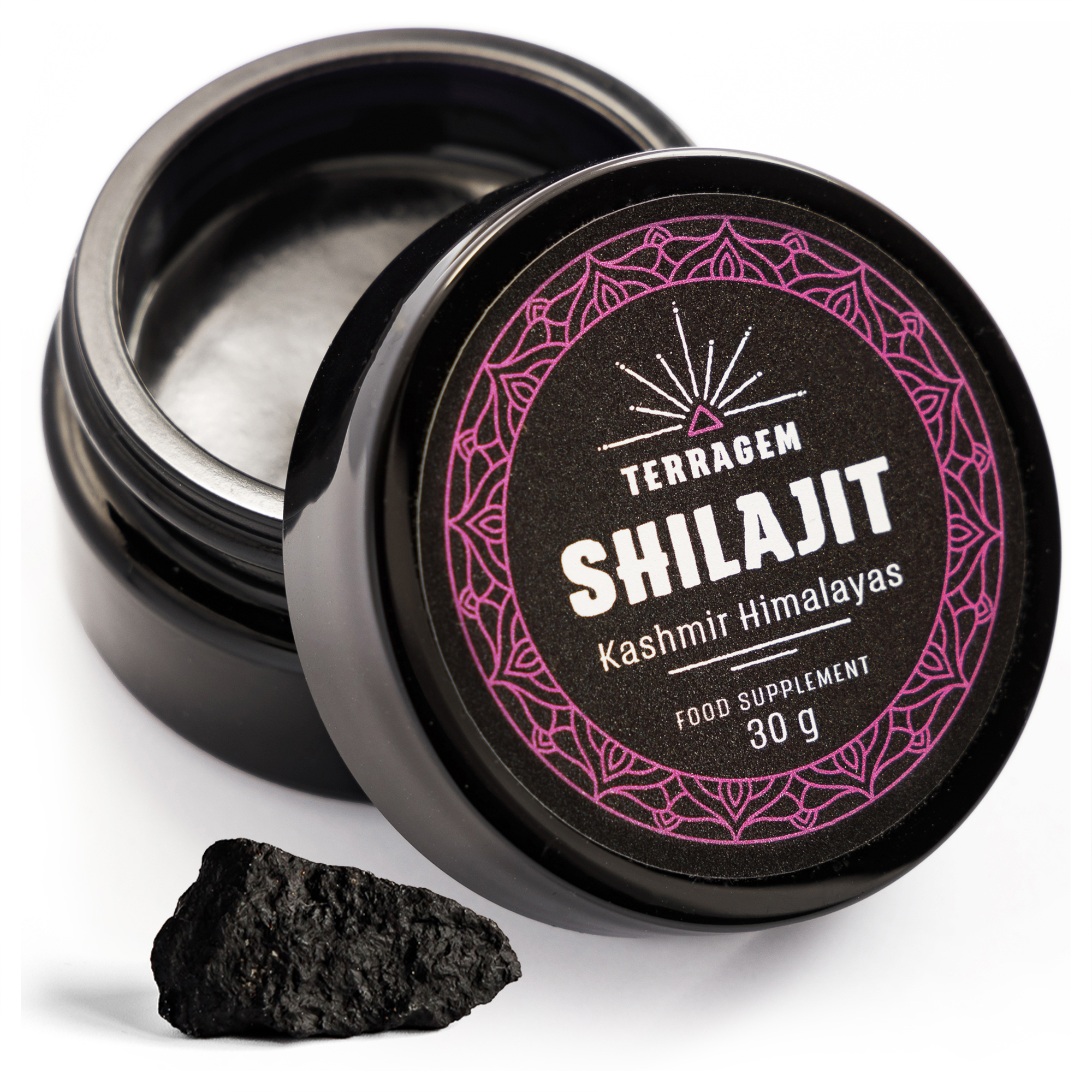 TERRAGEM Shilajit Kashmir Himalaya – Premium Mumijo – 100% Natur – Mineralstoffreich & Nährstoffreich – 30g Glas – Nahrungsergänzungsmittel