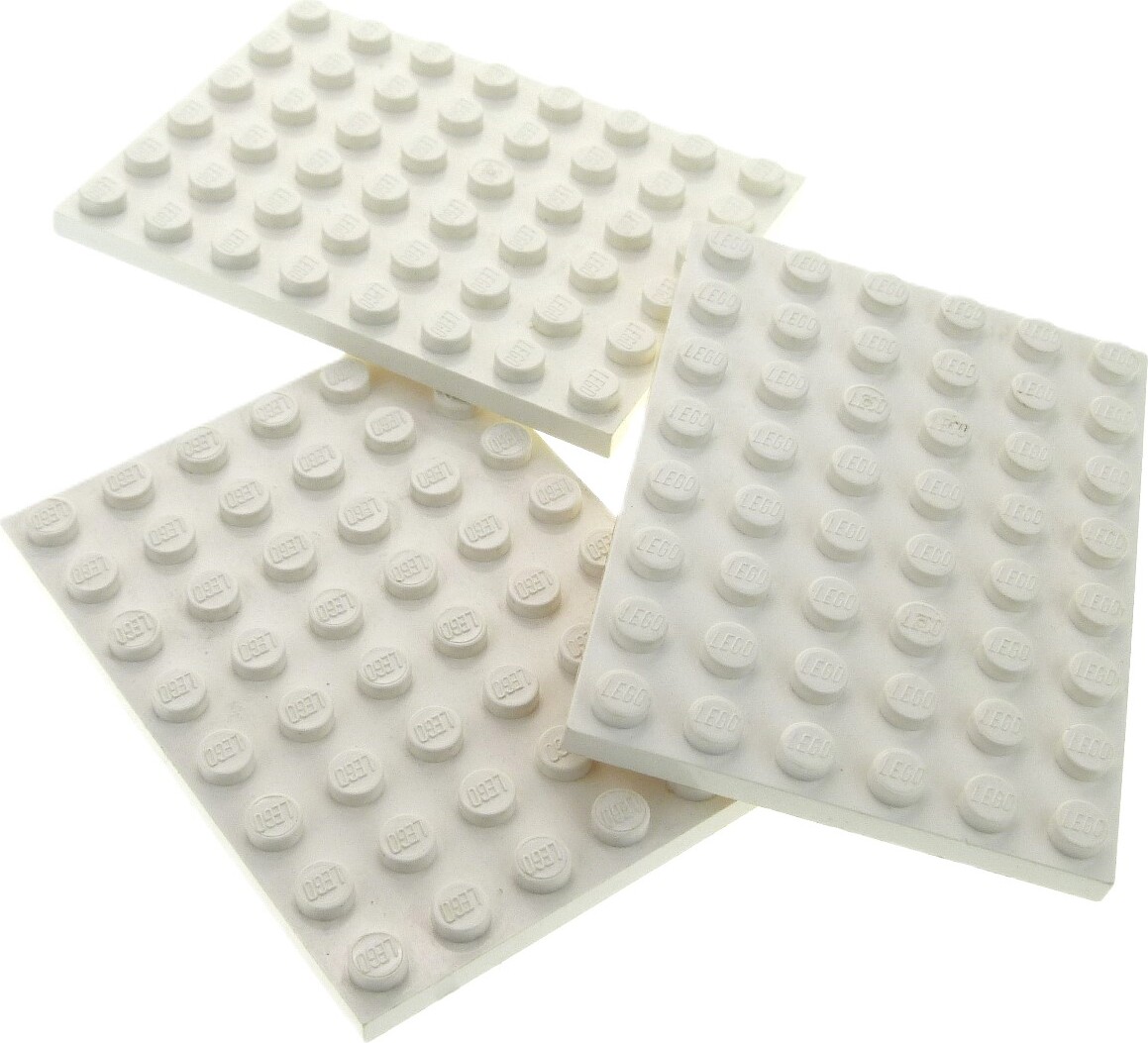 3x stavebnica Lego 6x8 biela Základná základná doska Star Wars 75098 10177 303601 3036