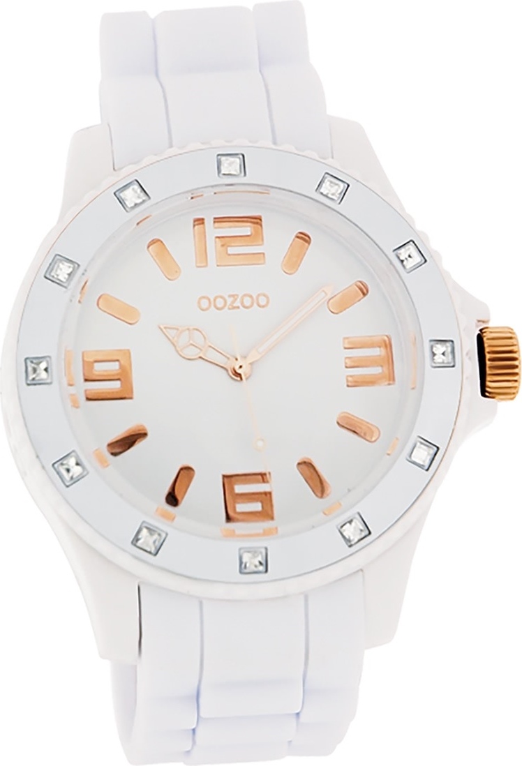 Oozoo Uni náramkové hodinky Vintage Series analógové silikónové biele D2UOC4357A