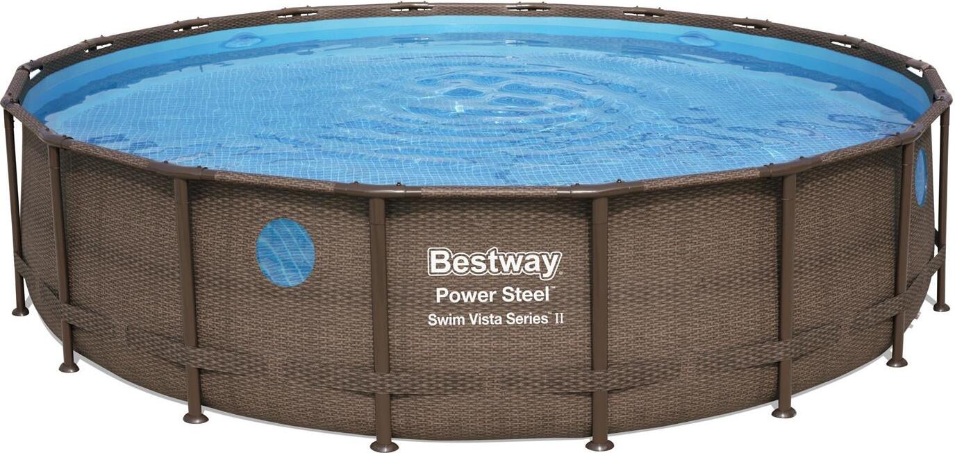 Bestway 56977, 23062 L, Rámový bazén, Rebrík, Hnedá, 100,7 kg