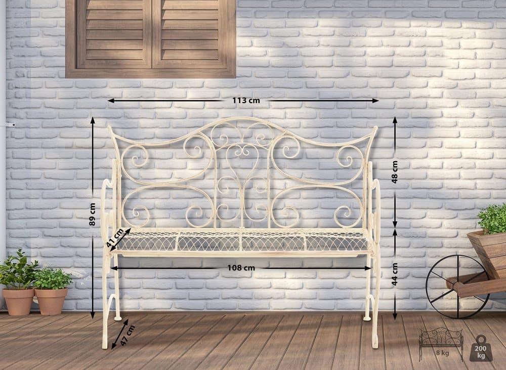 Gartenbank - Elegante Bank - Zeitloser Blickfang im Wintergarten | Färg: Antikviteter