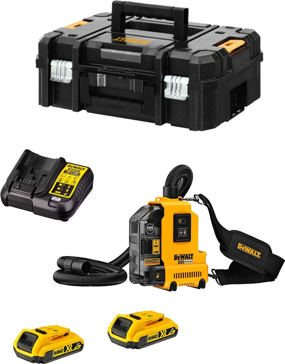 Staubsauger DeWALT DWH161D2T-7 (2 x 2,0 Ah + DCB107 + TSTAK II)