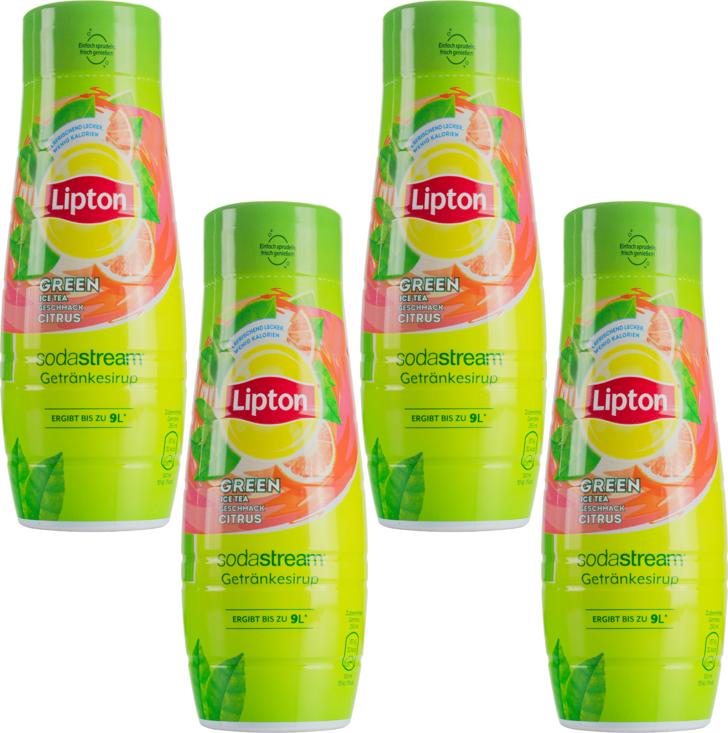 Lipton Sirup Eistee Grüner Tee Zitrus 440ml 4er Set für SodaStream