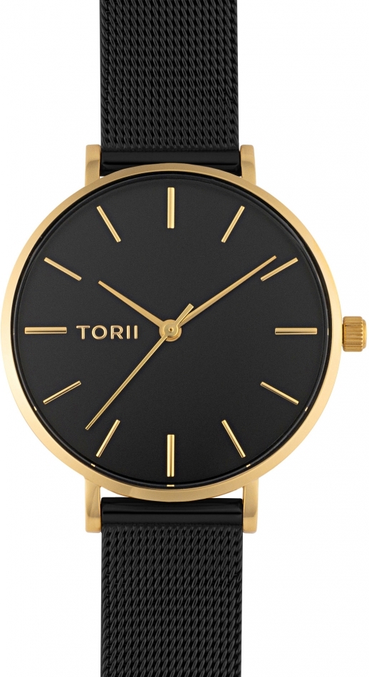 Damenuhr TORII G33BS.BG schwarzes klassisches Modeaccessoire