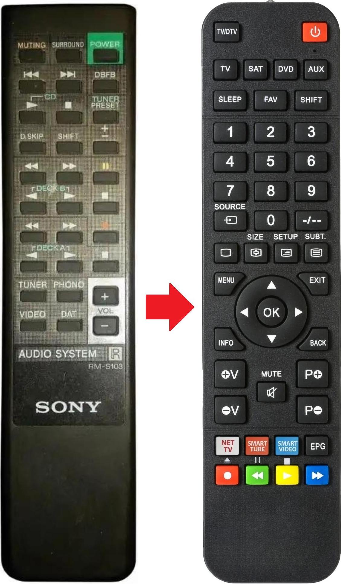 ARKAIA Fernbedienung passend für SONY STRGX40 | STRGX40ES