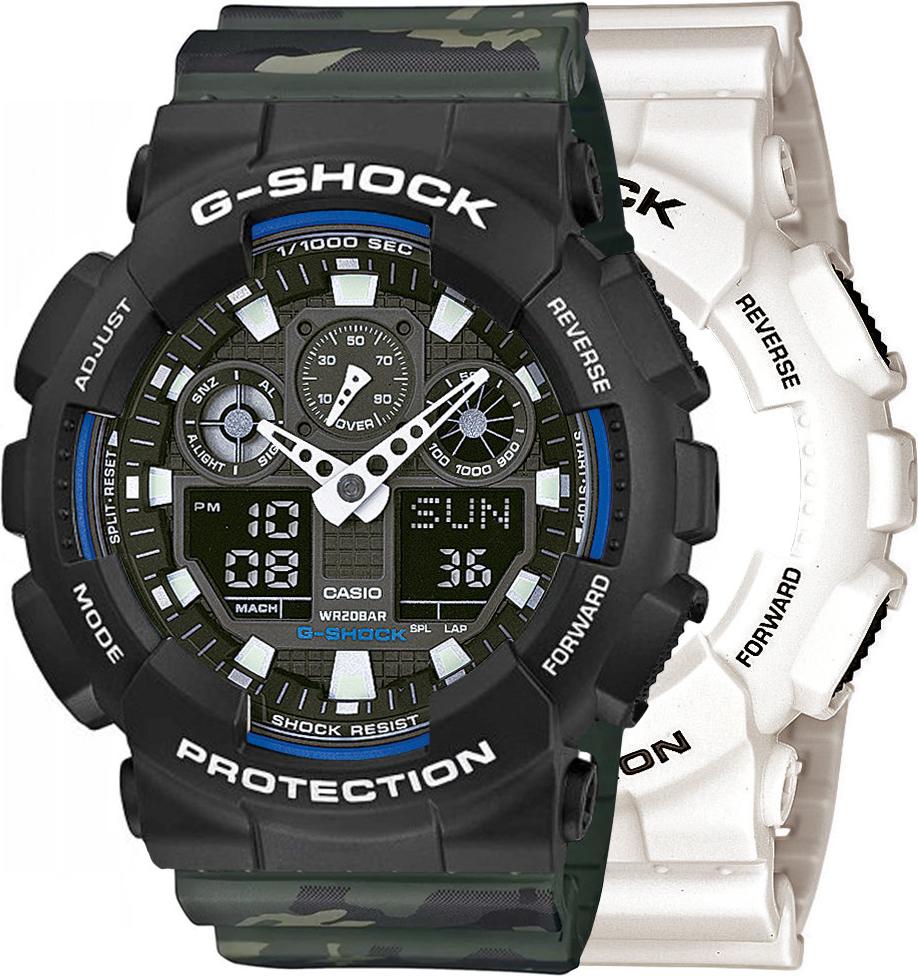Hodinky Casio G-Shock SET GA-100B-7AER + BEZEL 10508136 + PÁS 10561429 20BAR