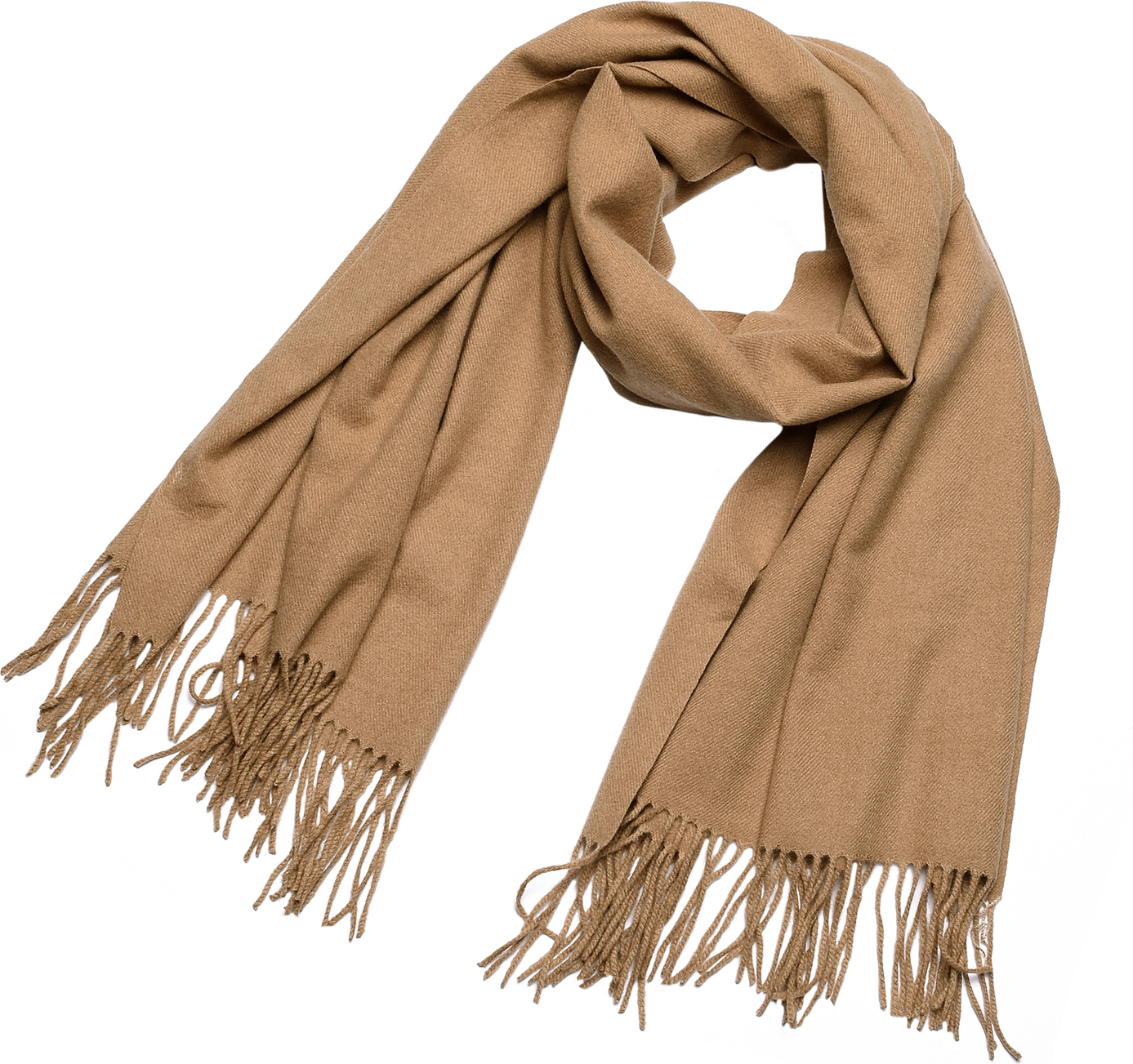 DonDon Damen Winter-Schal groß und flauschig 200 x 70 cm - Hellbraun DO-SCH008