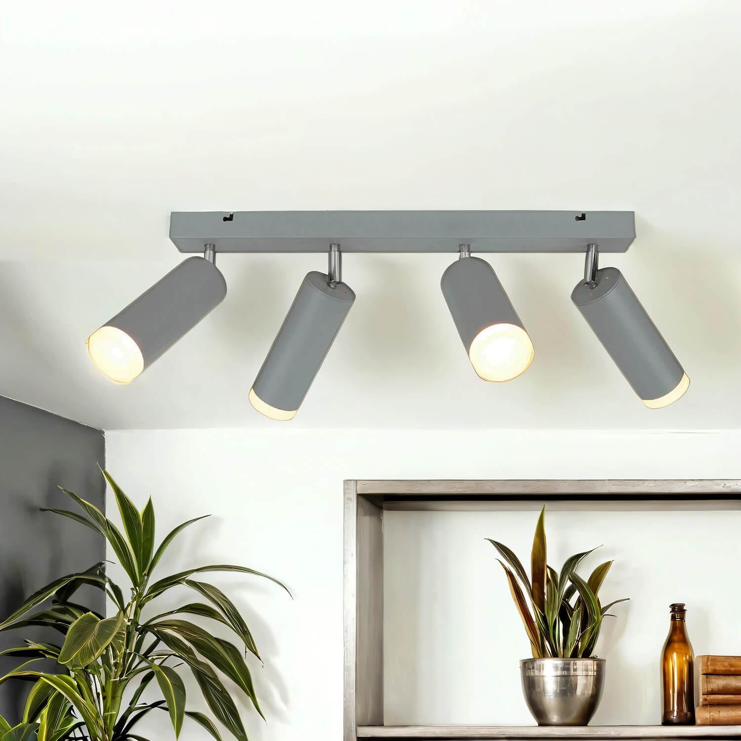 Licht-Erlebnisse Deckenstrahler CHEYANNE in Silber blendarm aus Aluminium schmal E27 Deckenlampe Spot Flur Wohnzimmer