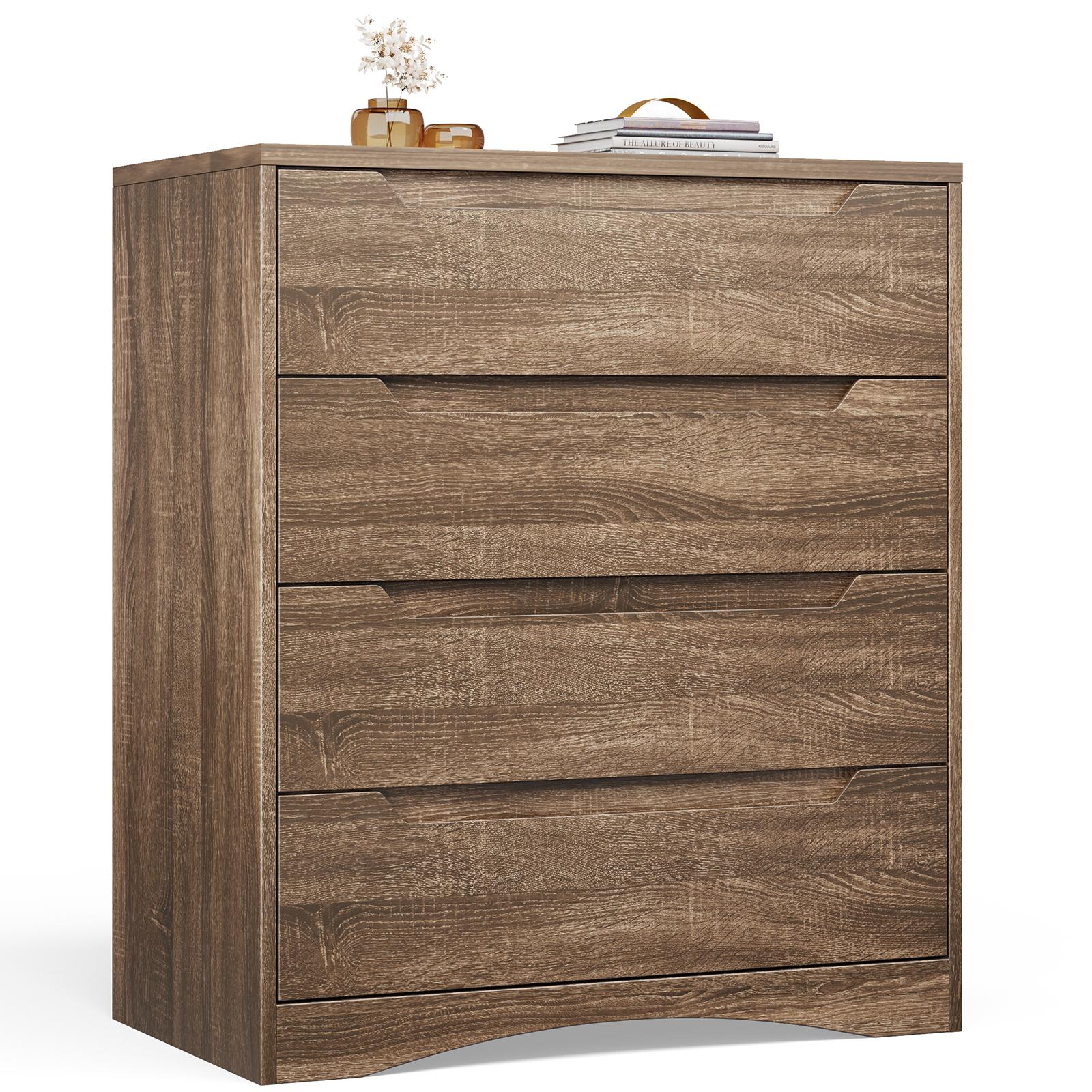 Kommode Mit 4 Schubladen – Weiße Kleiderkommode Für Schlafzimmer, Wohnzimmer & Flur (71x41x82 Cm)