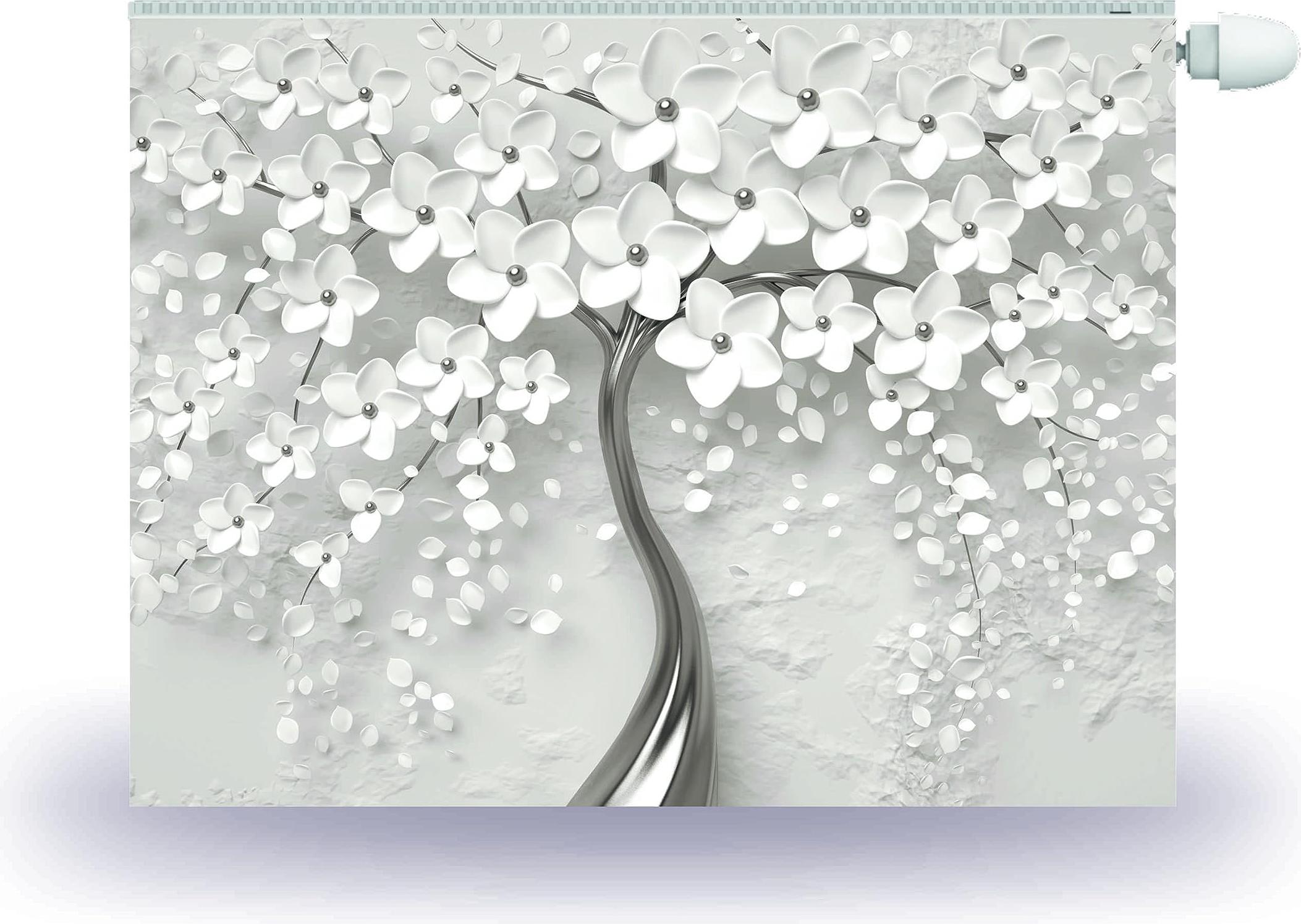 HUBDECO Magnetický kryt na radiátor 80x60cm Magnetický kryt na radiátor 3D motív kvetov Vodotesný, zvýšená odolnosť proti oderu, kryt na radiátor