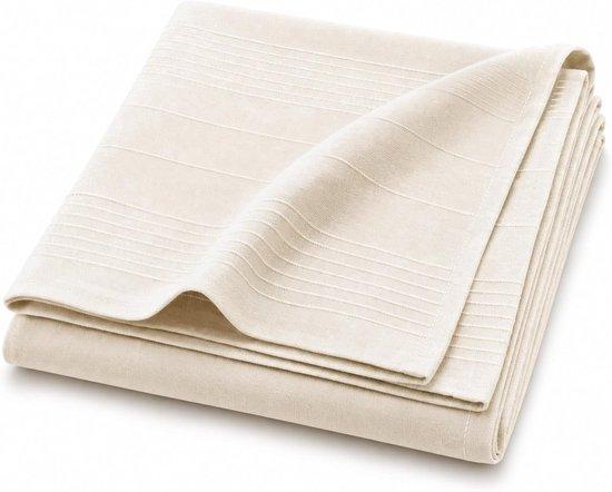 Famanu Plaid Polykatoen 180 x 220 cm - Naturfarbe B0BRY5485P
