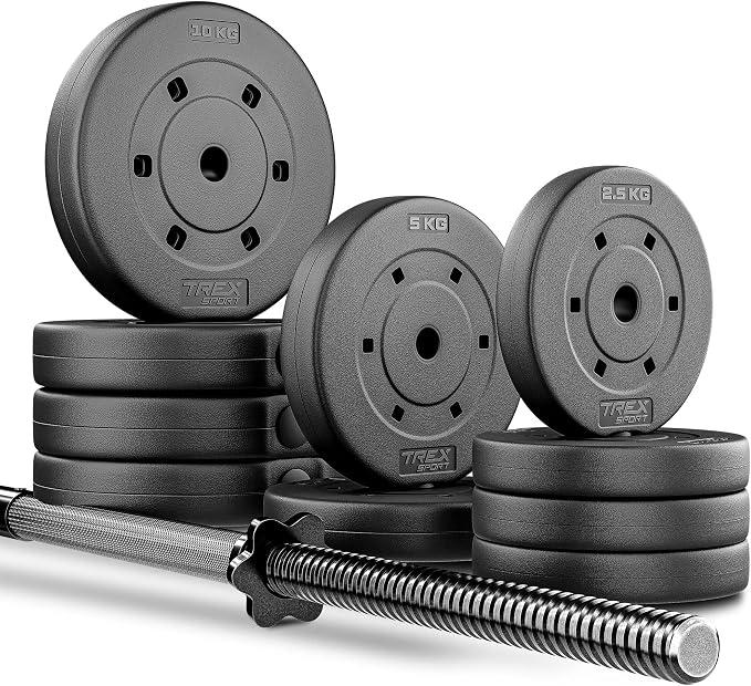 Unbranded Langhantel Set 66 kg | Hantelset mit Langhantelstange 150 cm