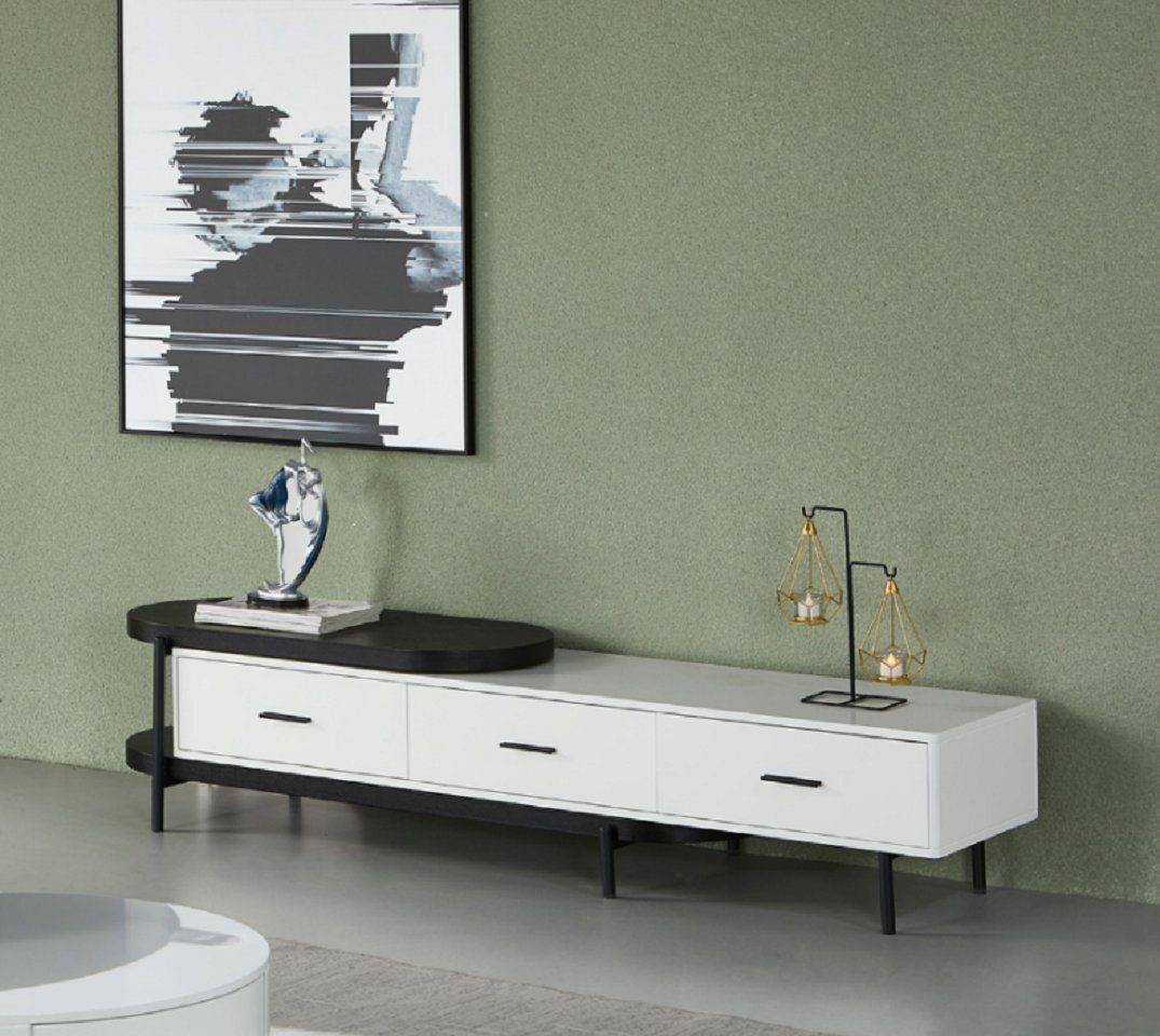 Wohnzimmer TV-Schrank Holz Weiß Möbel Neu Modern JVmoebel