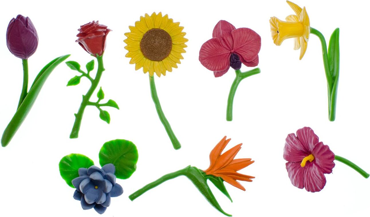 7x Set Blumen Miniblings Figuren Miniatur Blüten Frühling Rose Tulpe Sonnenblume MAT0123Mär18So