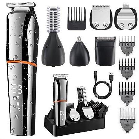 Welikera 5-in-1 Barttrimmer für Herren – Präzises, kabelloses Pflege-Set, wasserdicht IPX7, für Bart, Haare, Körper, Nasen- & Ohrenhaare, mit Folienrasierer KAUF-INTT-CE1531-024