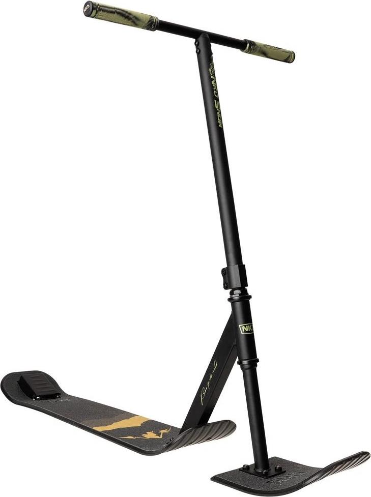NKD Snow Stuntstep Schwarz Grün 91 cm - Robuster Schneescooter mit 360° Drehung