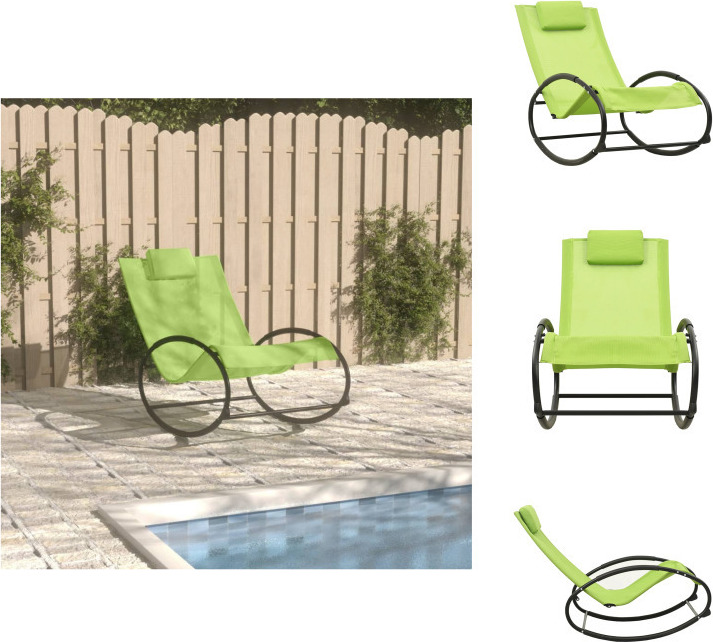 vidaXL Lehátko s vankúšom z ocele a textilénu zelené - Lehátka