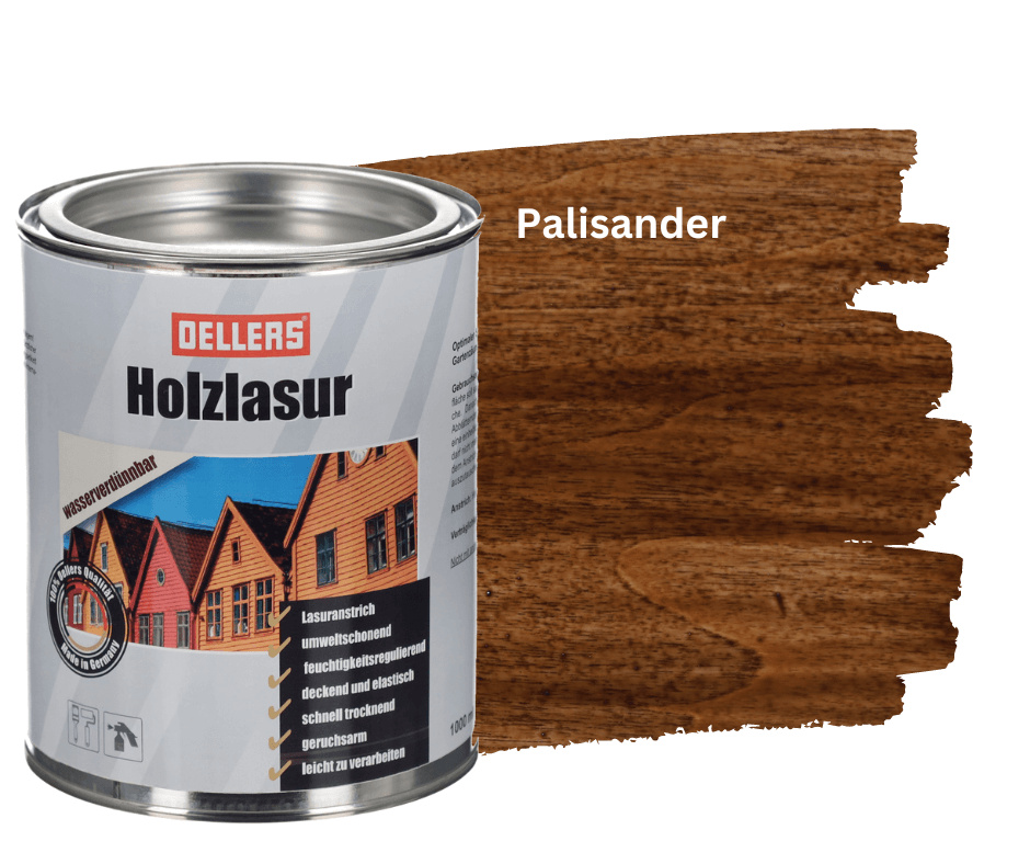 OELLERS Holzlasur wasserbasiert 1L Palisander Dünnschichtlasur Imprägnierung Grundierung Lasur lasurw-pali-1l