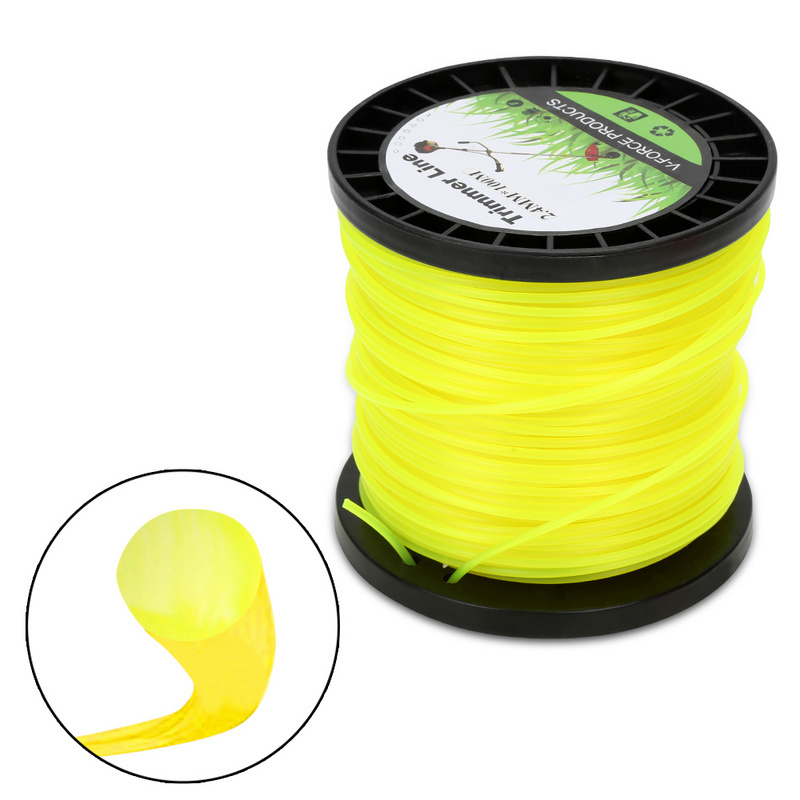 Jopassy Mähfaden Nylon 2.4mm 100M Rund Faden Trimmerfaden Gelb RL-HG7810-1-OTx