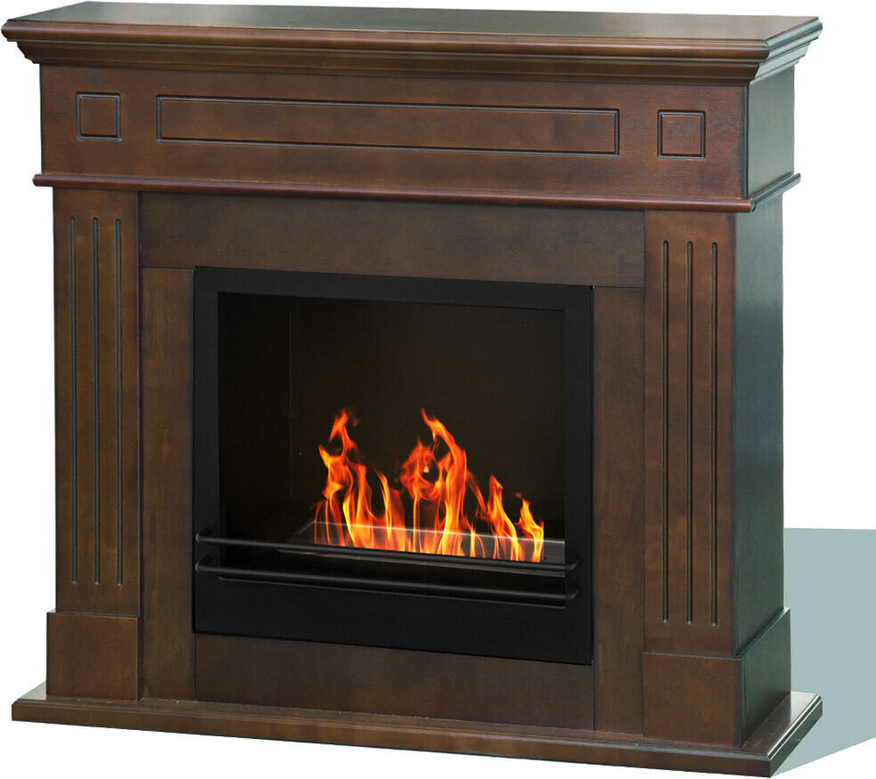 Bioetanolový krb Cambridge podlahovýkrb z hnedého dreva 110x37x102h