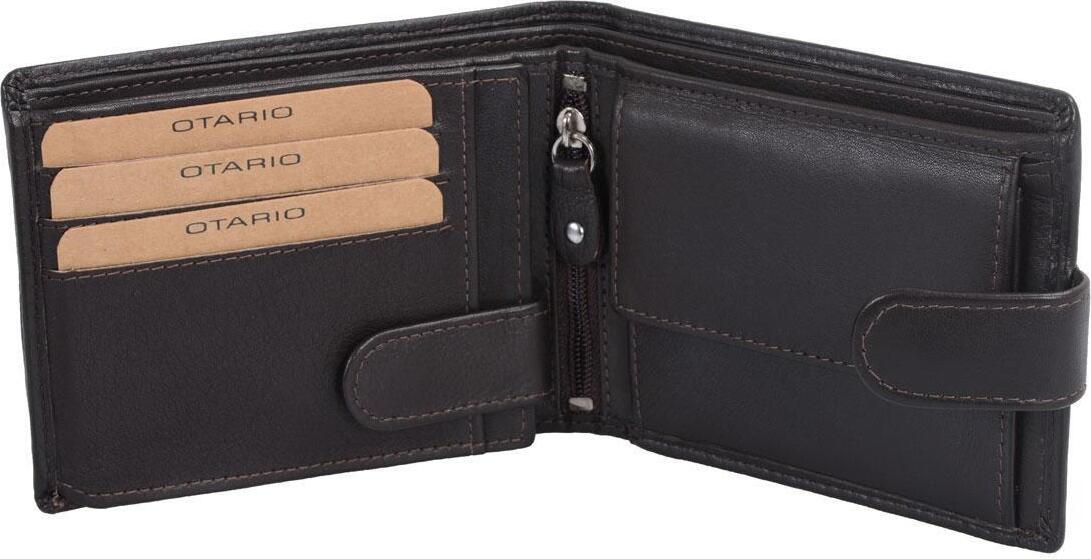 Basic Herrenbörse Herren Geldbörse Leder querformat, braun 12,5x10,5x2 cm 1031607