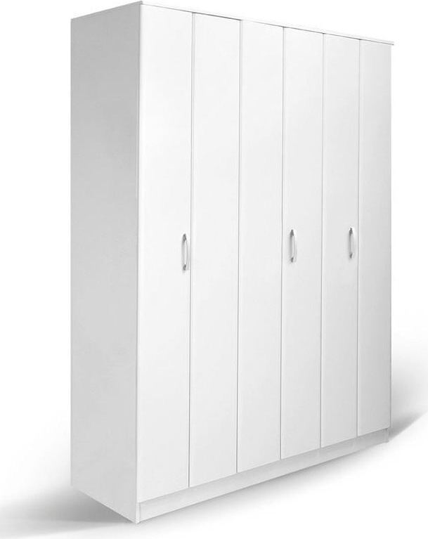 Steiner Shopping 150 cm breiter Kleiderschrank mit 3 Türen | Farbe: Weiß