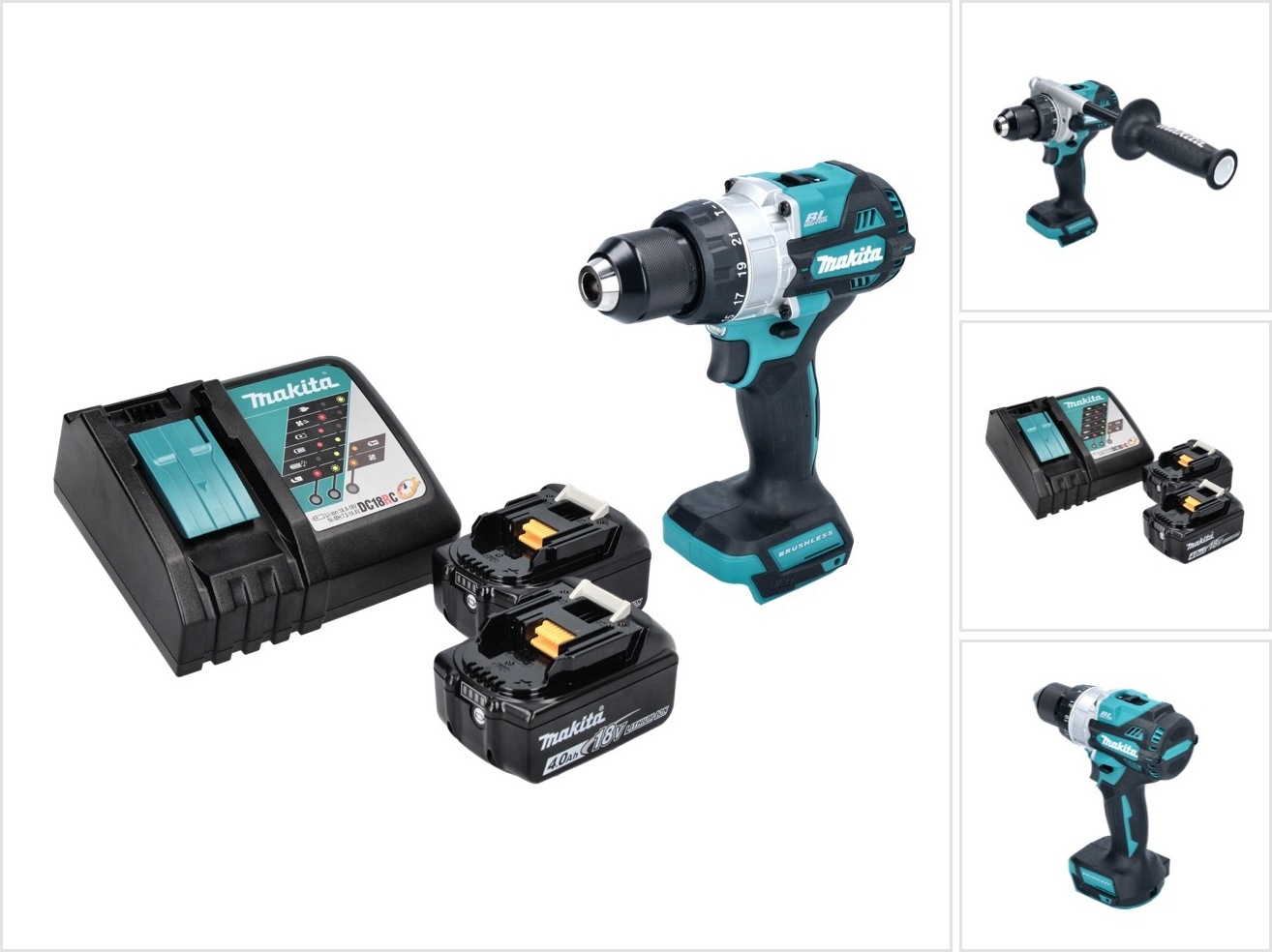 Akumulátorová príklepová vŕtačka Makita DHP 486 RM 18 V 130 Nm bez kefiek + 2x akumulátor 4,0 Ah + nabíjačka