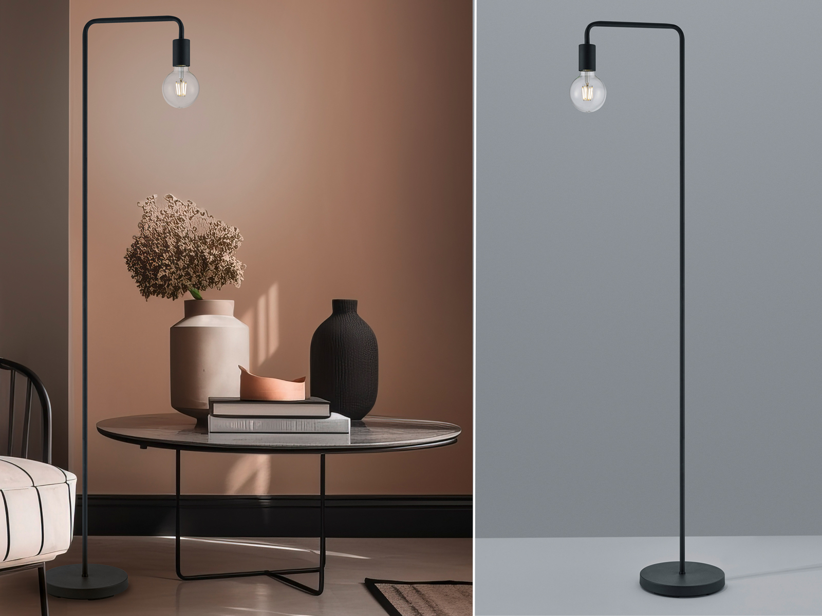 Meine Wunschleuchte Industrial LED Stehlampe ohne Schirm Wohnzimmerlampen Industrielampen Esszimmer 408000LM132