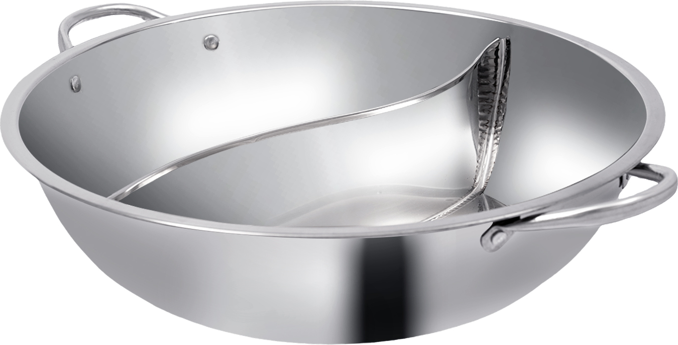 easybuy Edelstahl Kochtopf mit Teiler doppelseitiger Hot Pot Suppentopf 32cm 040100012024