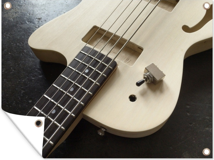 MuchoWow® 40x30 cm Outdoor-Poster Gartendeko Sichtschutz Garten Poster für den Garten Eine halbakustische fünfsaitige Bassgitarre 133|3731608