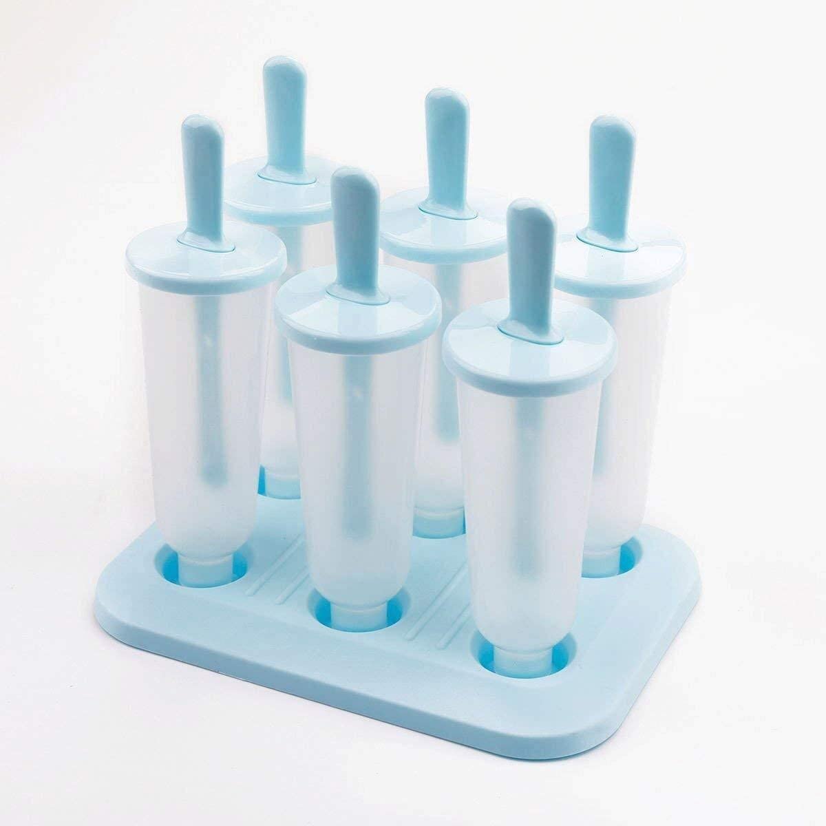 Mmgoqqt Eisformen, Stieleisformer 6 Stück EIS am Stiel Formen aus Silikon BPA Frei, Popsicle Formen Set Kau-LAHXY-234211894