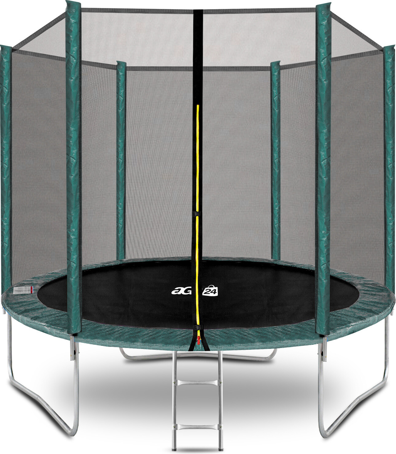 Aga SPORT TOP Trampolína 250 cm Tmavo zelená + ochranná sieť + rebrík