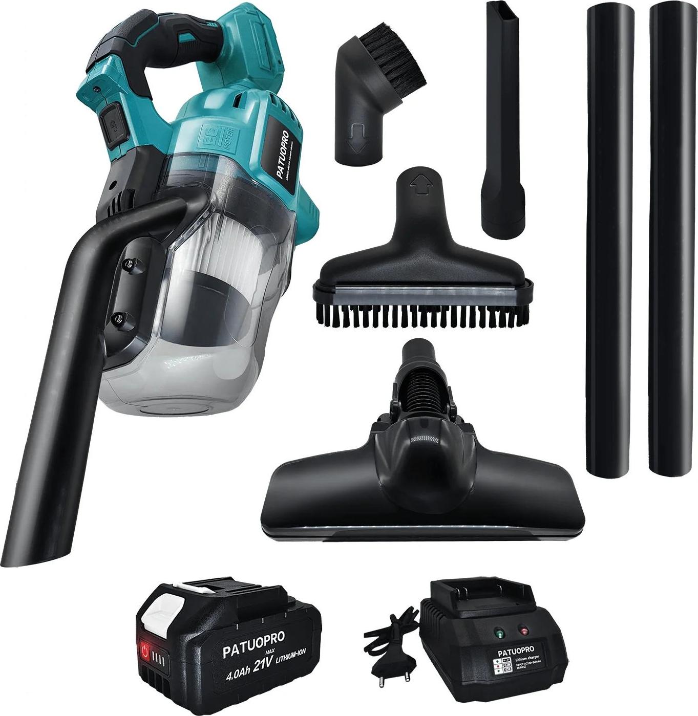 Akumulátorový vysávač, vysoký sací výkon, univerzálne nástavce, EÚ, 1ks 4,0Ah batéria