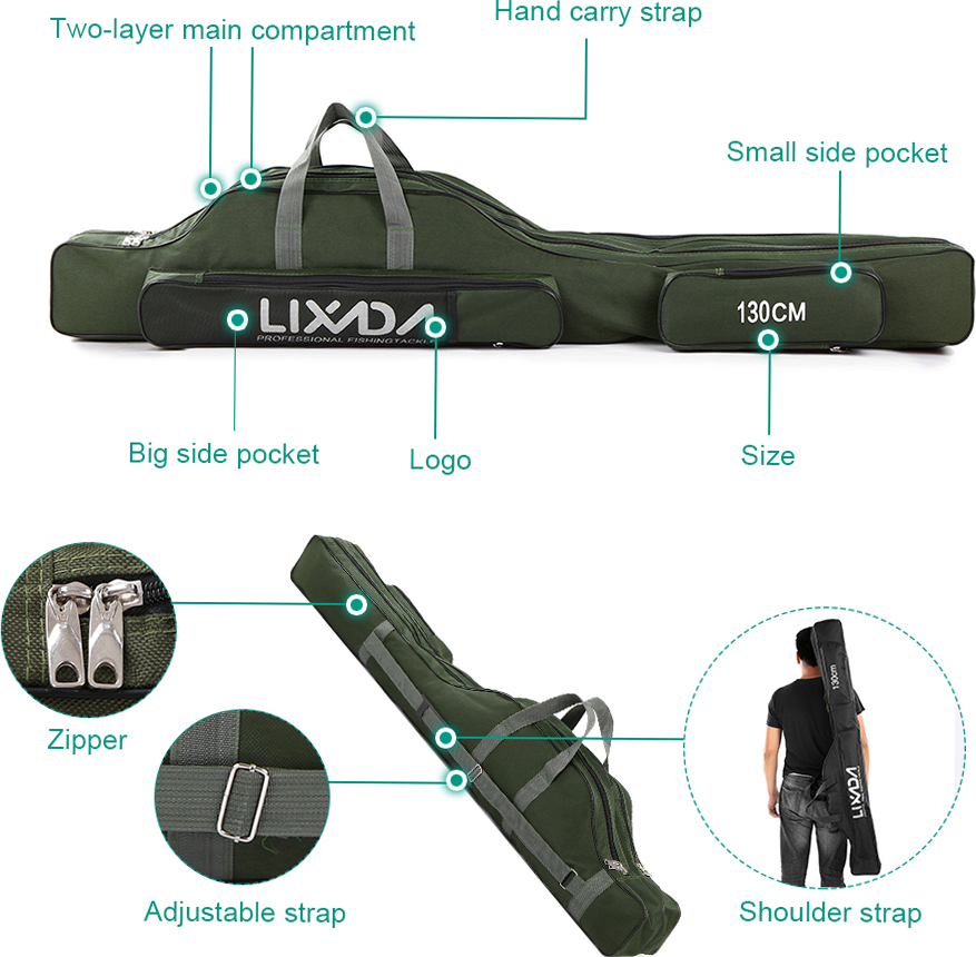 Cocosity Angeln Tasche,Angelrute Tasche,Angeln Tackle Bag