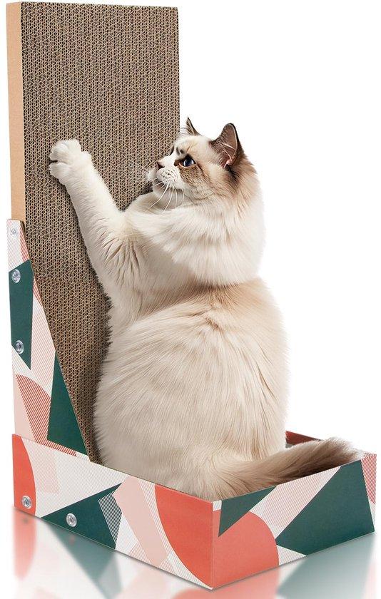 OEM Katzenkratzvorrichtung 60 cm hoch, L-förmig, mit Kästchen für Klauenpflege 2026