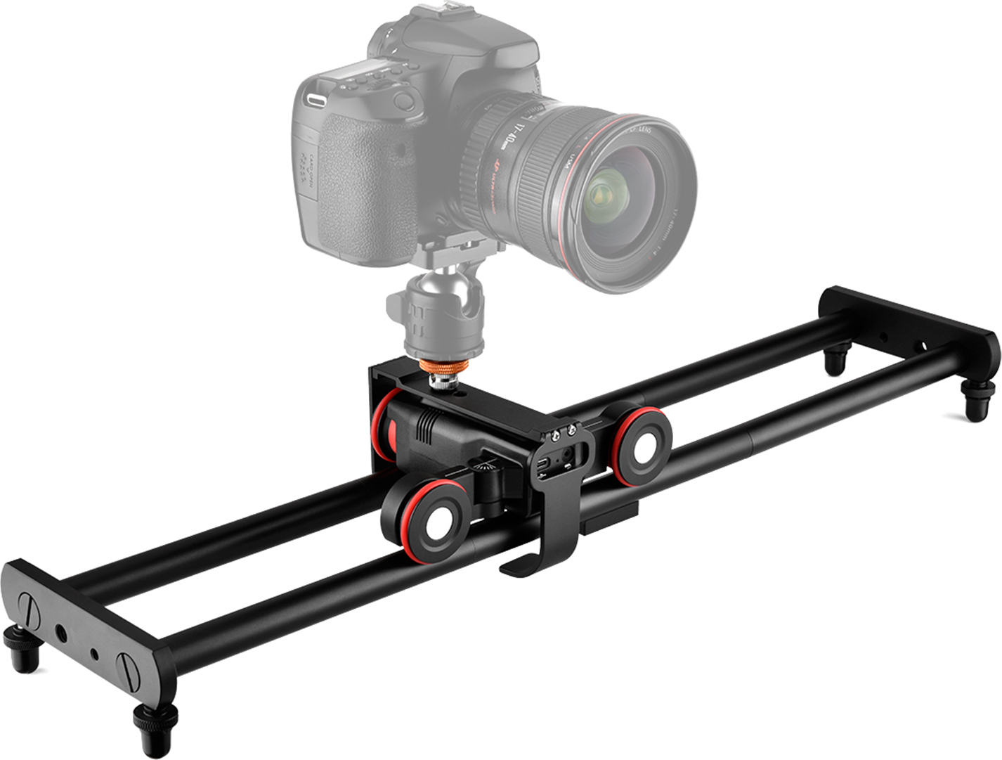 Lixada Andoer L5i Pro Kamera-Video-Dolly-Slider-Kit mit 3-Rad-Auto-Dolly-Auto-APP-Steuerung, stufenlos einstellbare Geschwindigkeit + 60 cm Schienen-Kamera-Slider fuer DSLR-Kamera-Camcorder