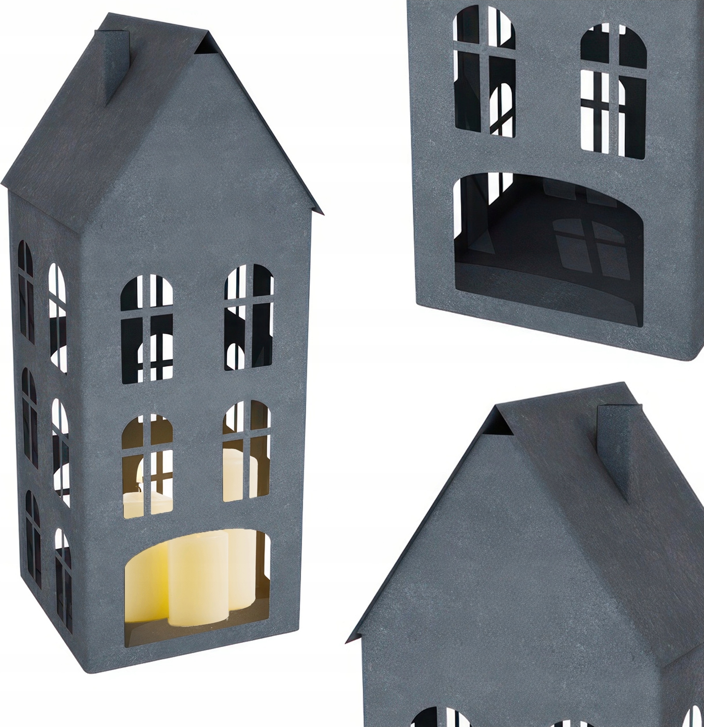 KAPAGA Weihnachten - Metall Laternen - Kerzenlaterne Indoor - Gartenlaternen - Kerzen - Laternenhaus - Teelichthaus - Latarne - Weihnachtslaterne
