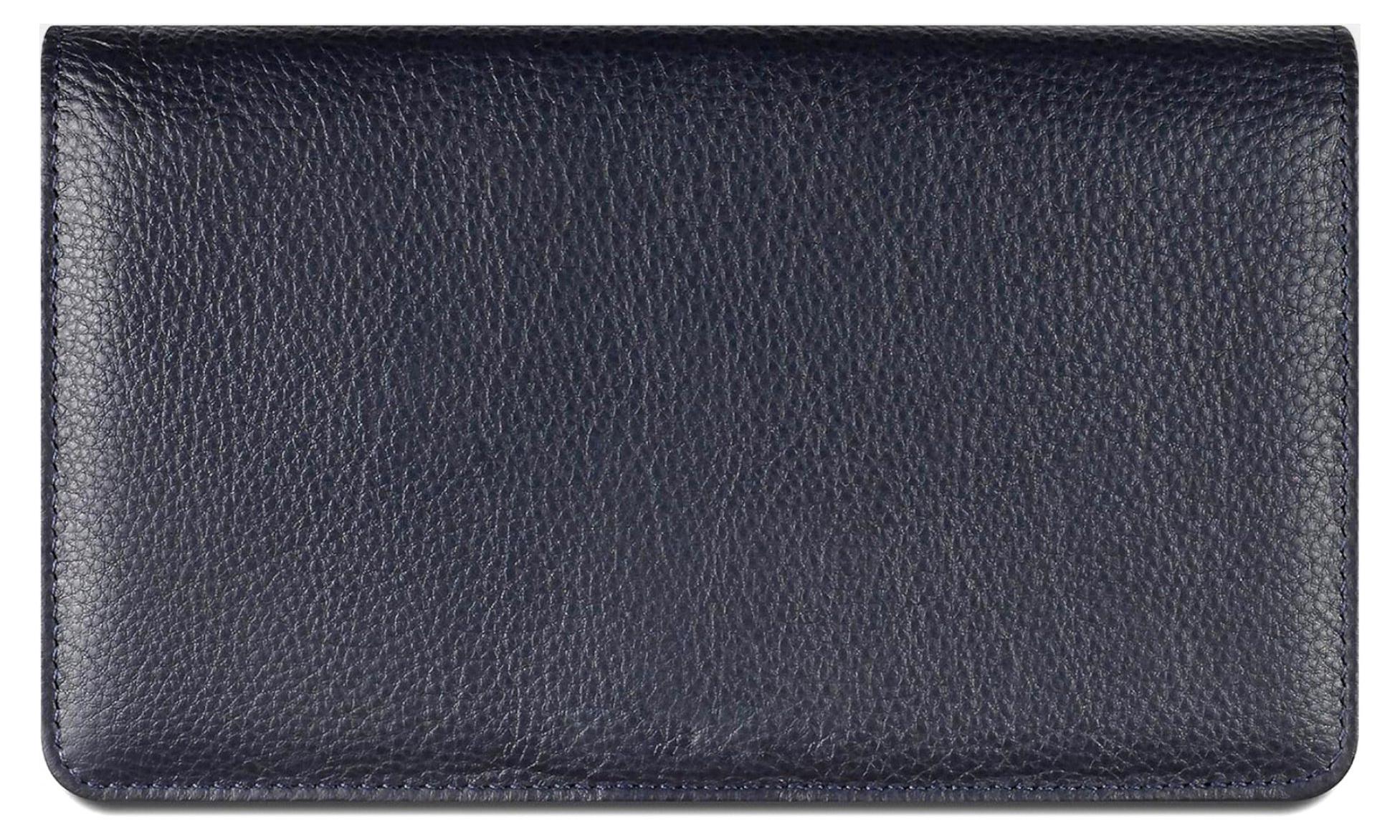 Markenlos Damen Geldbörse mit Klappe Dunkelblau