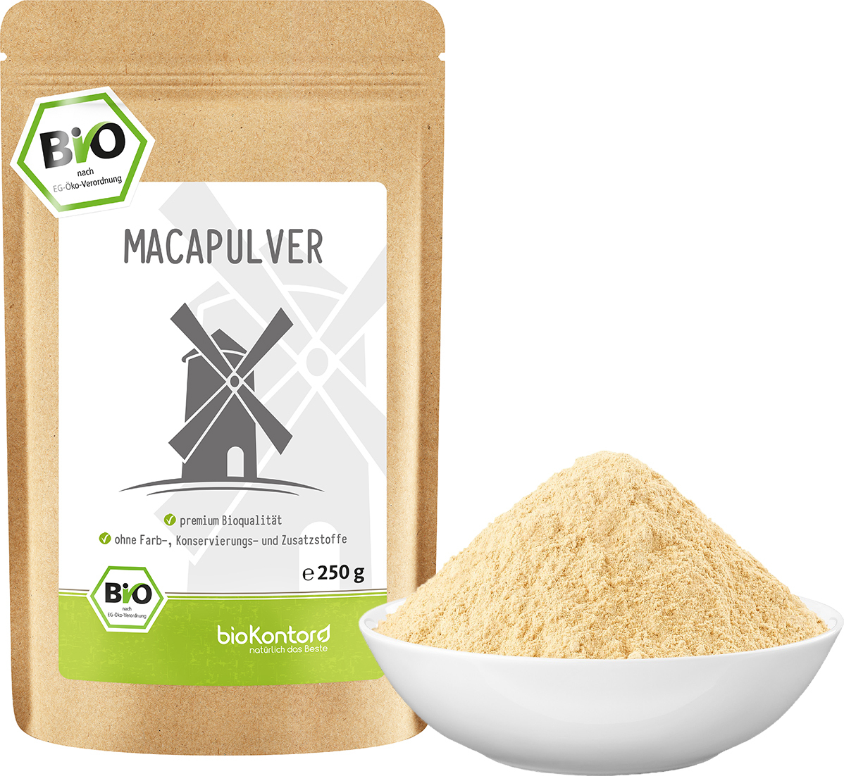 Maca Pulver 250 g I helles Macapulver aus Peru I von bioKontor 22700KL