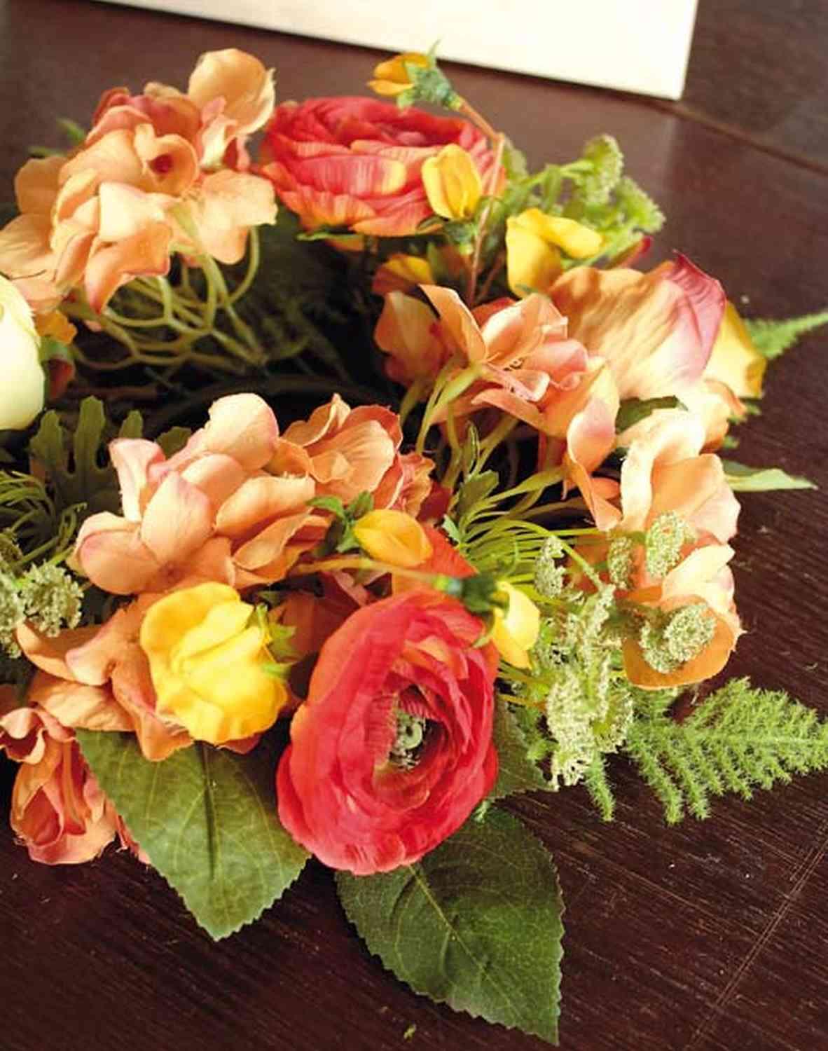 artplants.de Künstlicher Sommerkranz Suna, orange - rot, Ø 30cm - Deko Türkranz 34491