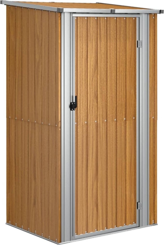 vidaXL Záhradný prístrešok hnedý 118,5x97x209,5 cm Pozinkovaná oceľ