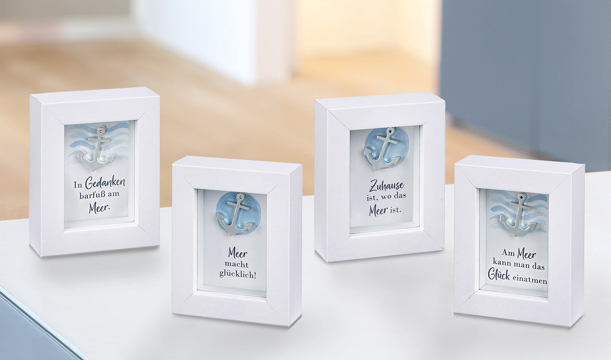 Gilde Holz Rahmen "Anker" mit Botschaften VE 24 42766