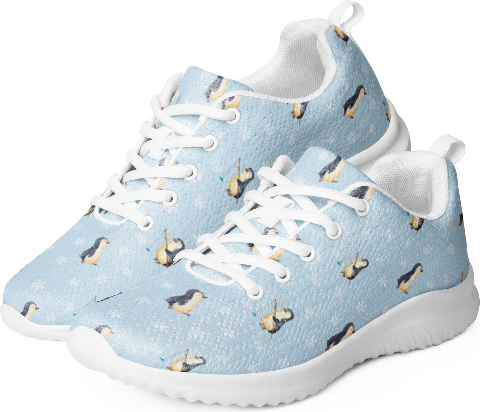 Mr. & Mrs. Panda Sneaker Damen Pinguin marschieren Größe 36 - Blau - Geschenk, Familie, Schwarz, Schnürschuh, Frauen, Pinguine, Bunt, Spazieren, Stolz PD-1631048-STANDARD